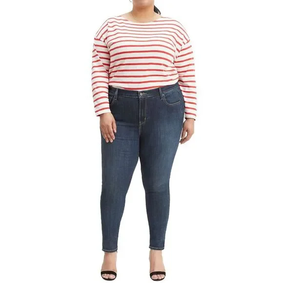 Levi's Womens Plus Size 721 Hi Rise Skinny Jeans 22W Blue Story - NWT $70 - Picture 4 of 4